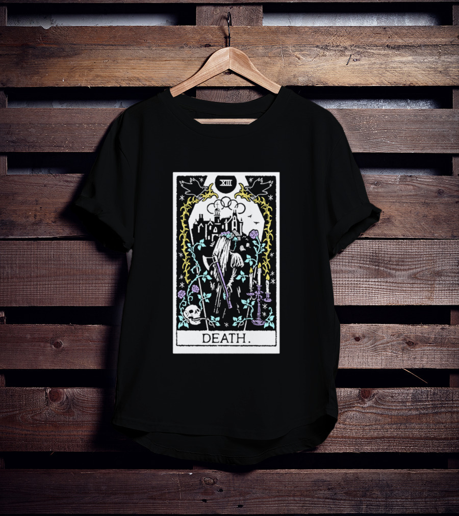 XIII Death Tarot Card Gothic Skull And Scythe T-Shirt
