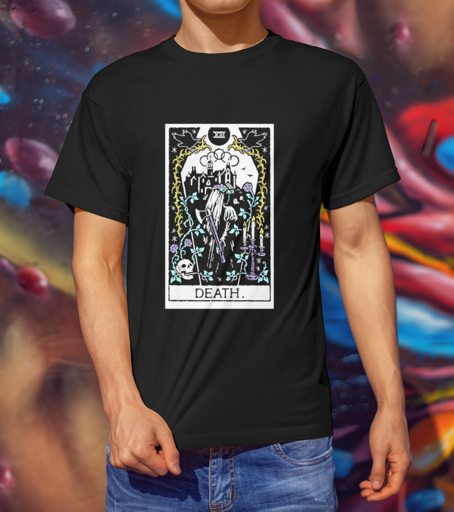 XIII Death Tarot Card Gothic Skull And Scythe T-Shirt