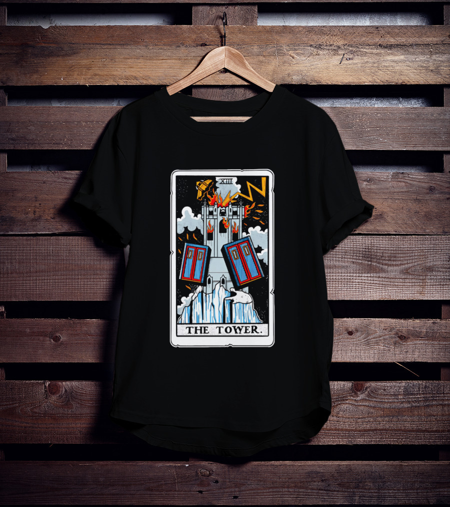 Doctor Who TARDIS Tarot Card Tower XIII T-Shirt