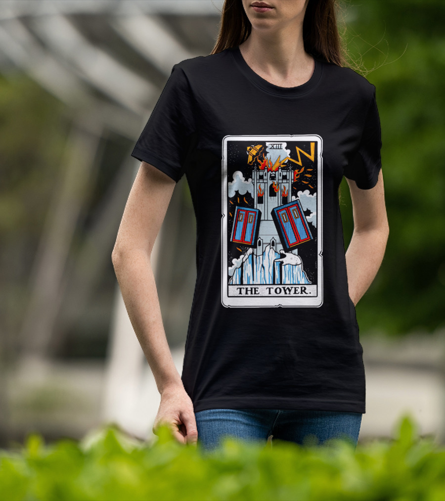 Doctor Who TARDIS Tarot Card Tower XIII T-Shirt