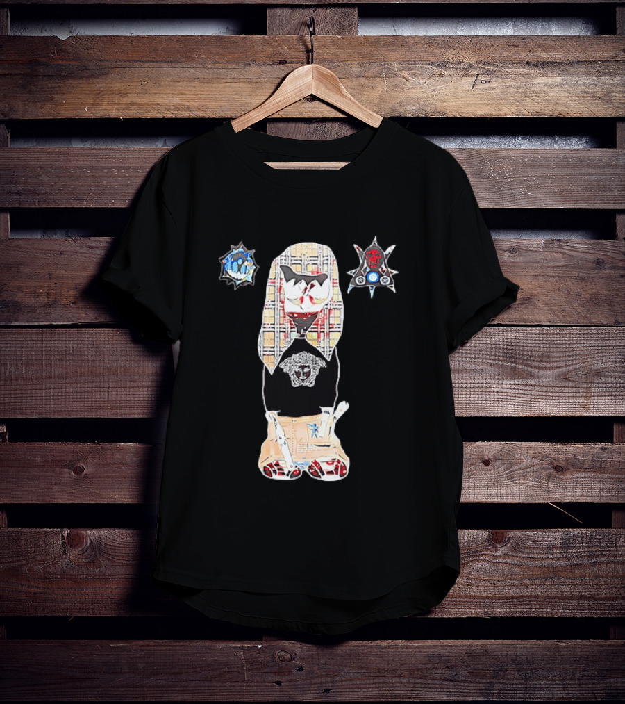 Medusa Head Cotton Streetwear With Plaid Pattern And Abstract T-Shirt