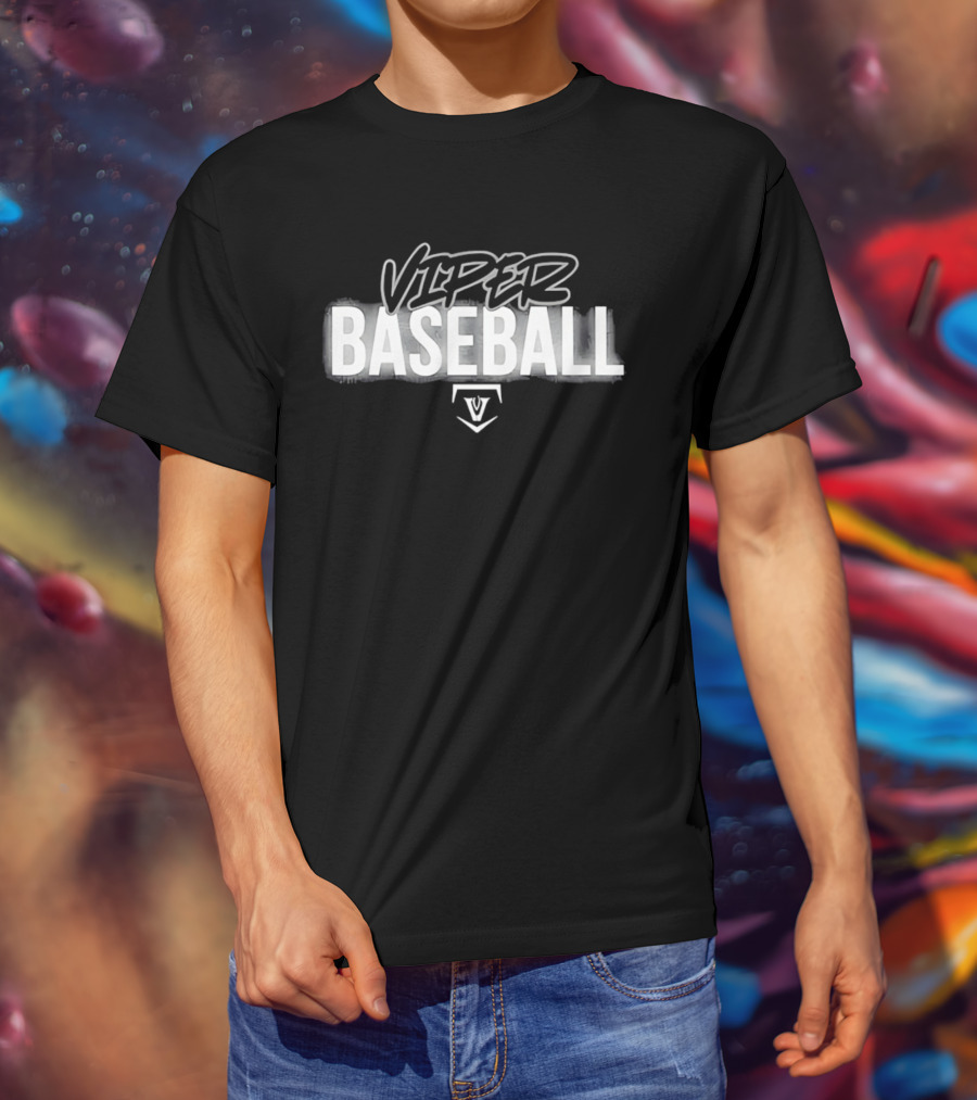 Viper Baseball Home Plate Spray Paint Stencil T-Shirt