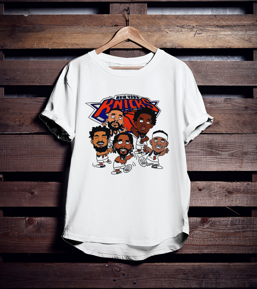 New York Knicks Champs 2026 NBA Players Cartoon Characters T-Shirt