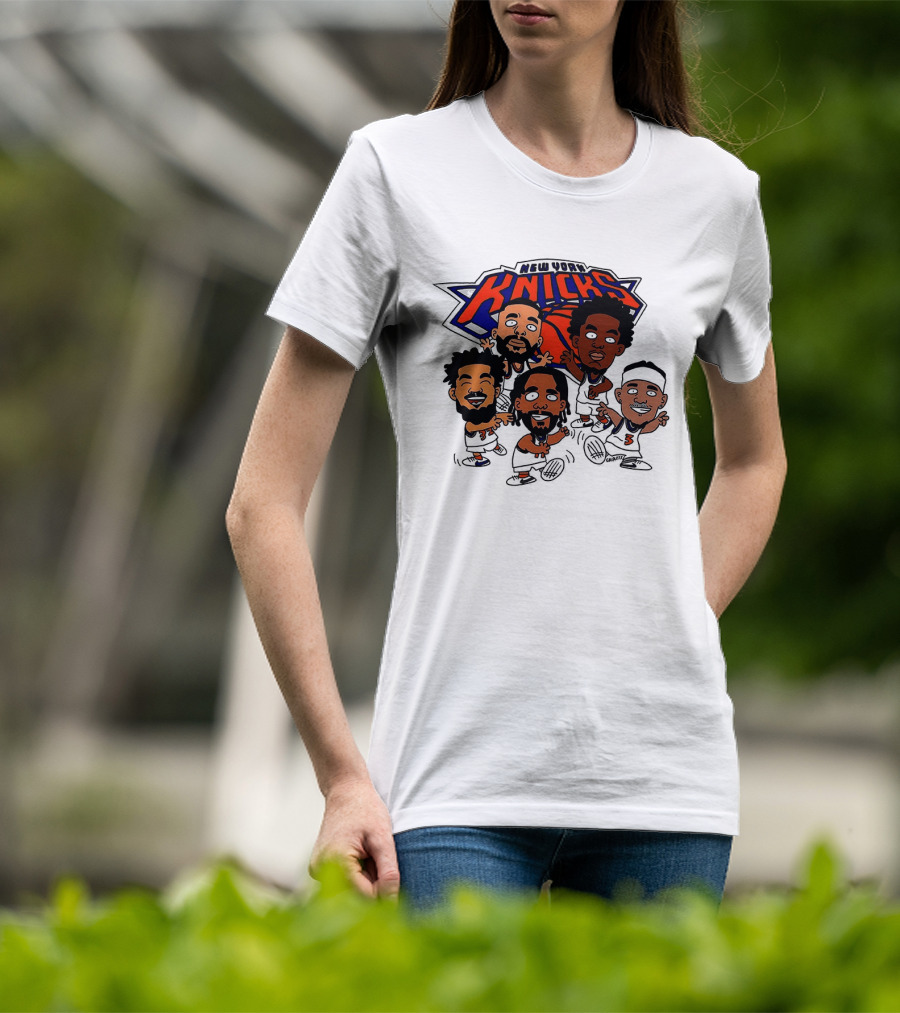 New York Knicks Champs 2026 NBA Players Cartoon Characters T-Shirt