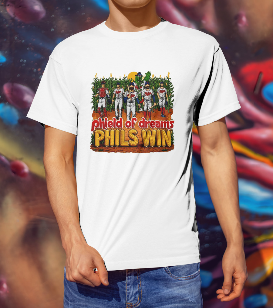 Phield Of Dreams Phillies Win Corn Field Baseball Fantasy 2026 T-Shirt