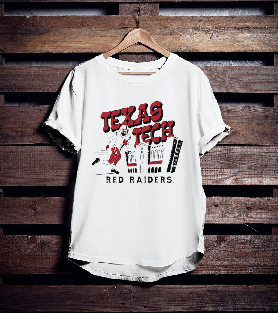 Texas Tech Red Raiders Football Player And Campus T-Shirt