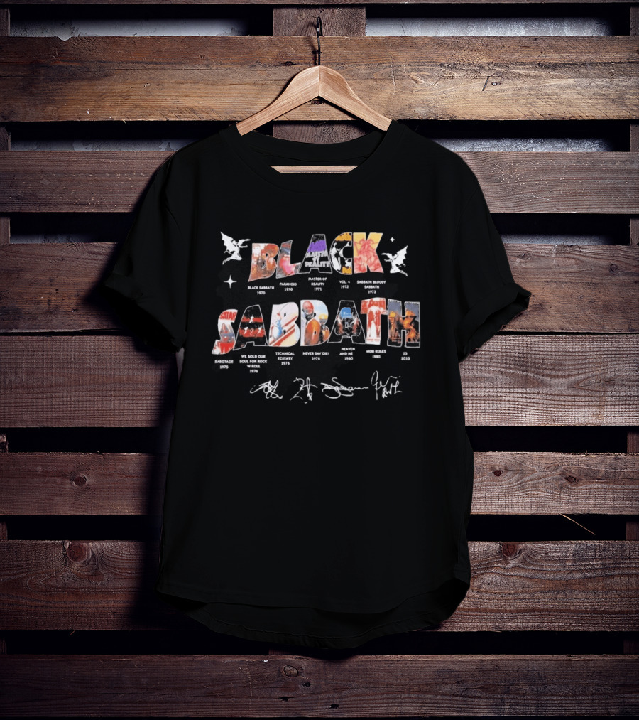 Black Sabbath Albums 1970 2013 Signatures And Discography T-Shirt