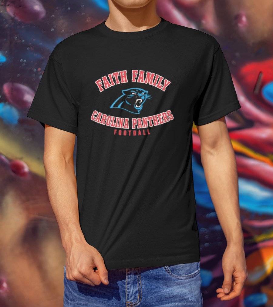 Carolina Panthers Faith Family Football Roaring Panther T-Shirt