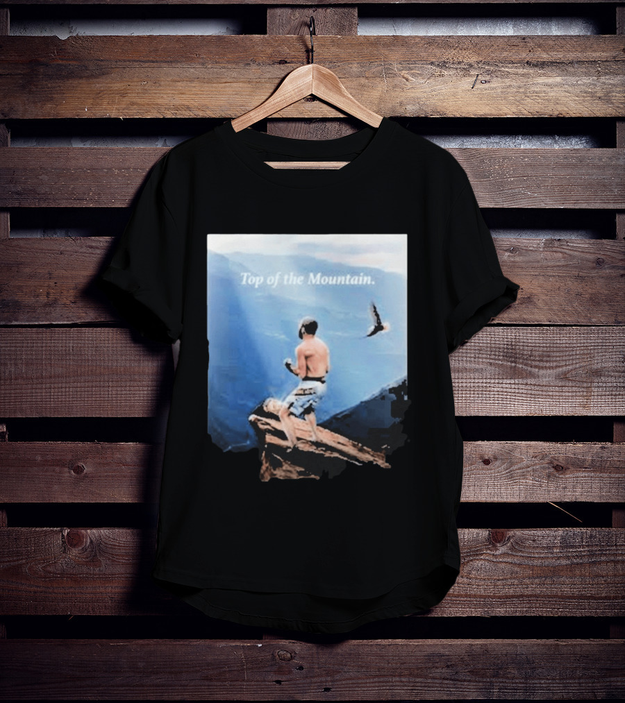 Islam Makhachev Top Of The Mountain Scenic Martial Arts Triumph T-Shirt