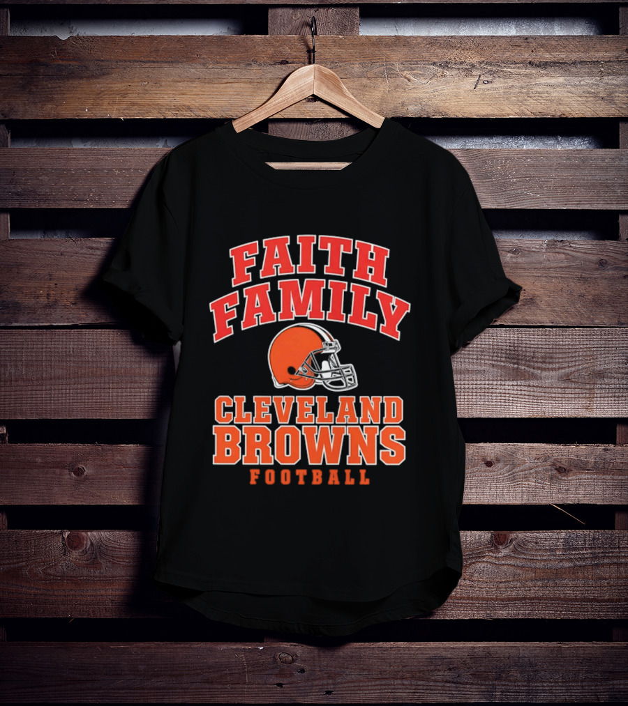 Faith Family Cleveland Browns Football Orange Helmet T-Shirt
