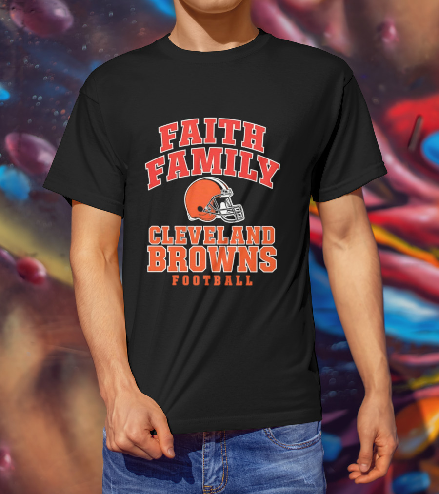 Faith Family Cleveland Browns Football Orange Helmet T-Shirt