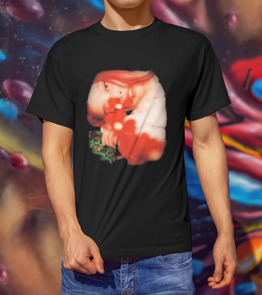 Complex Jennie Flower Photo Red Hair Aesthetic T-Shirt