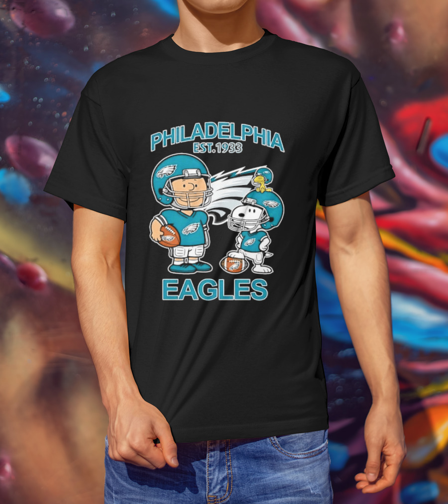 Philadelphia Eagles Est 1933 Characters Football Uniforms T-Shirt