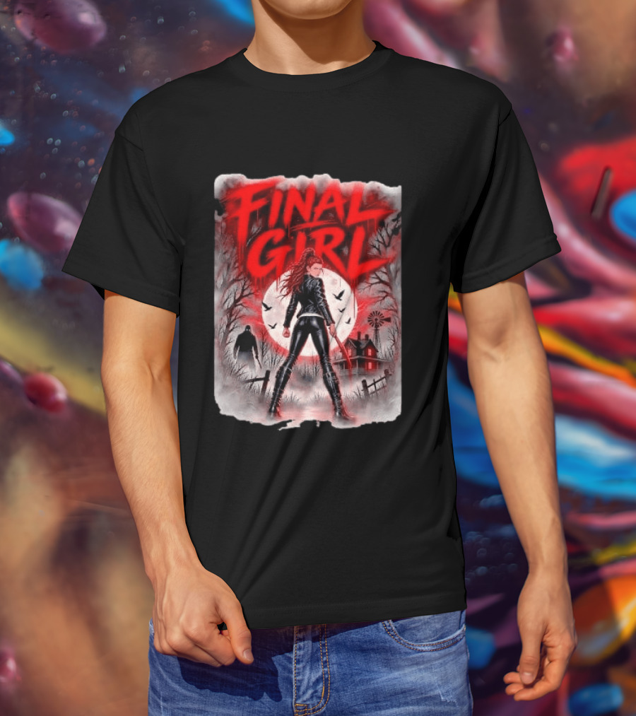 Final Girl Leather Jacket Bloody Bat Full Moon House T-Shirt