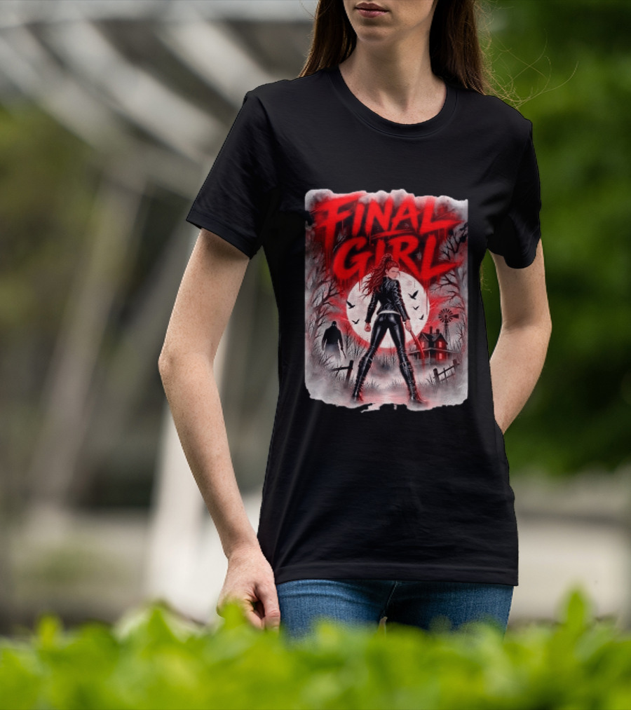 Final Girl Leather Jacket Bloody Bat Full Moon House T-Shirt