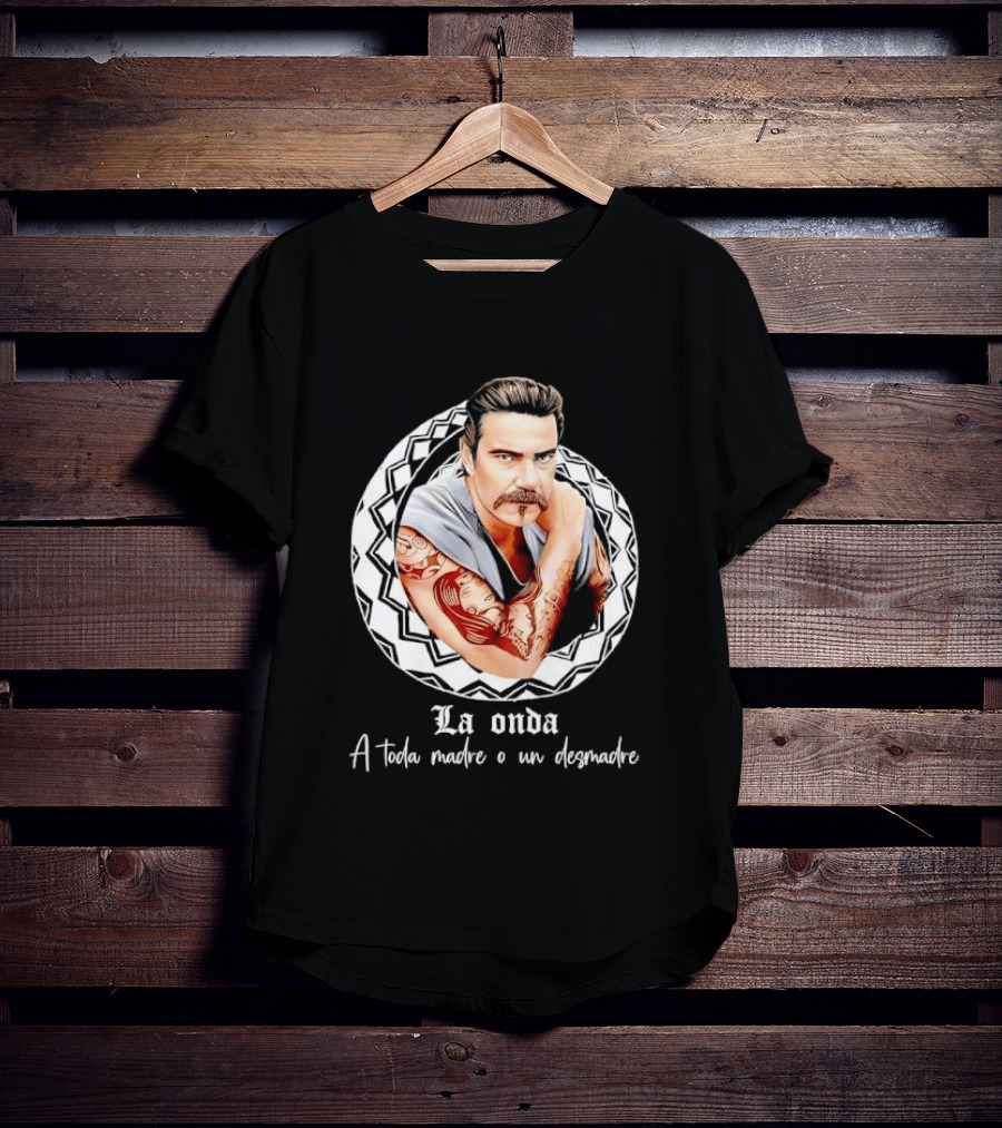 La Onda A Toda Madre O Un Desmadre Tattooed Man Mustache Geometric T-Shirt