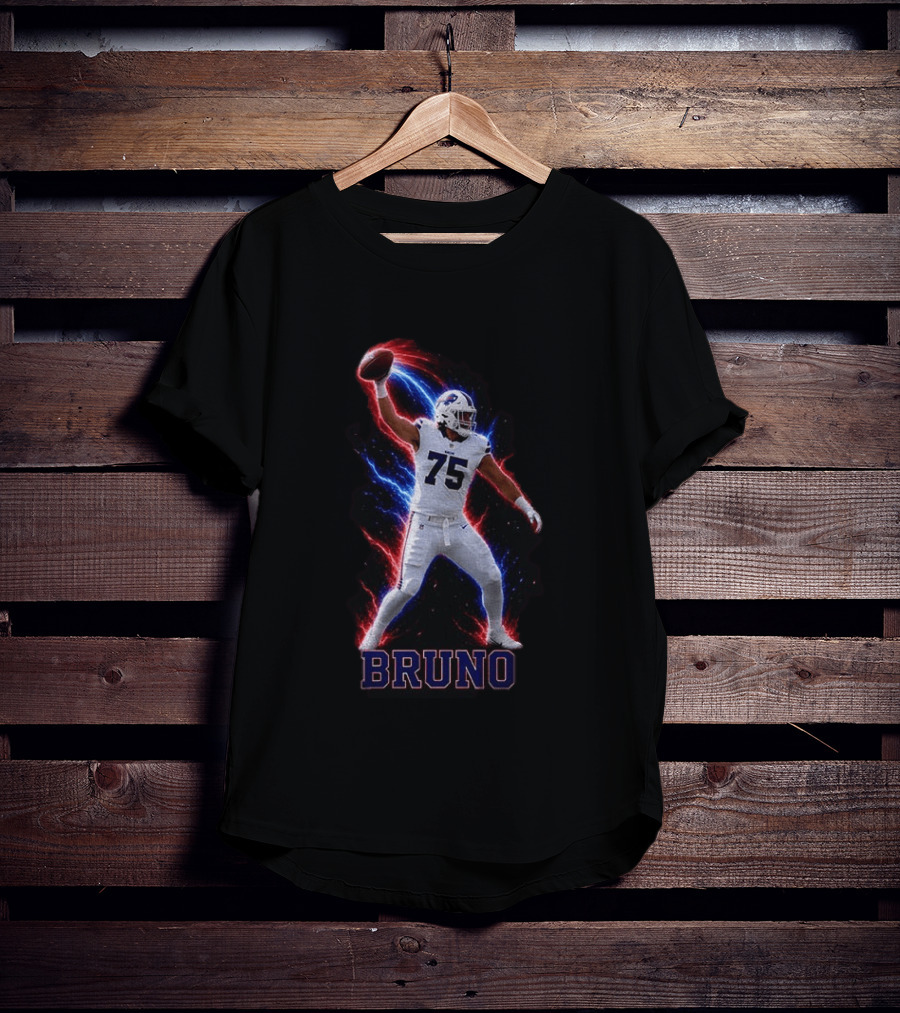 Bruno Buffalo Bills 75 Electric Burst Football T-Shirt