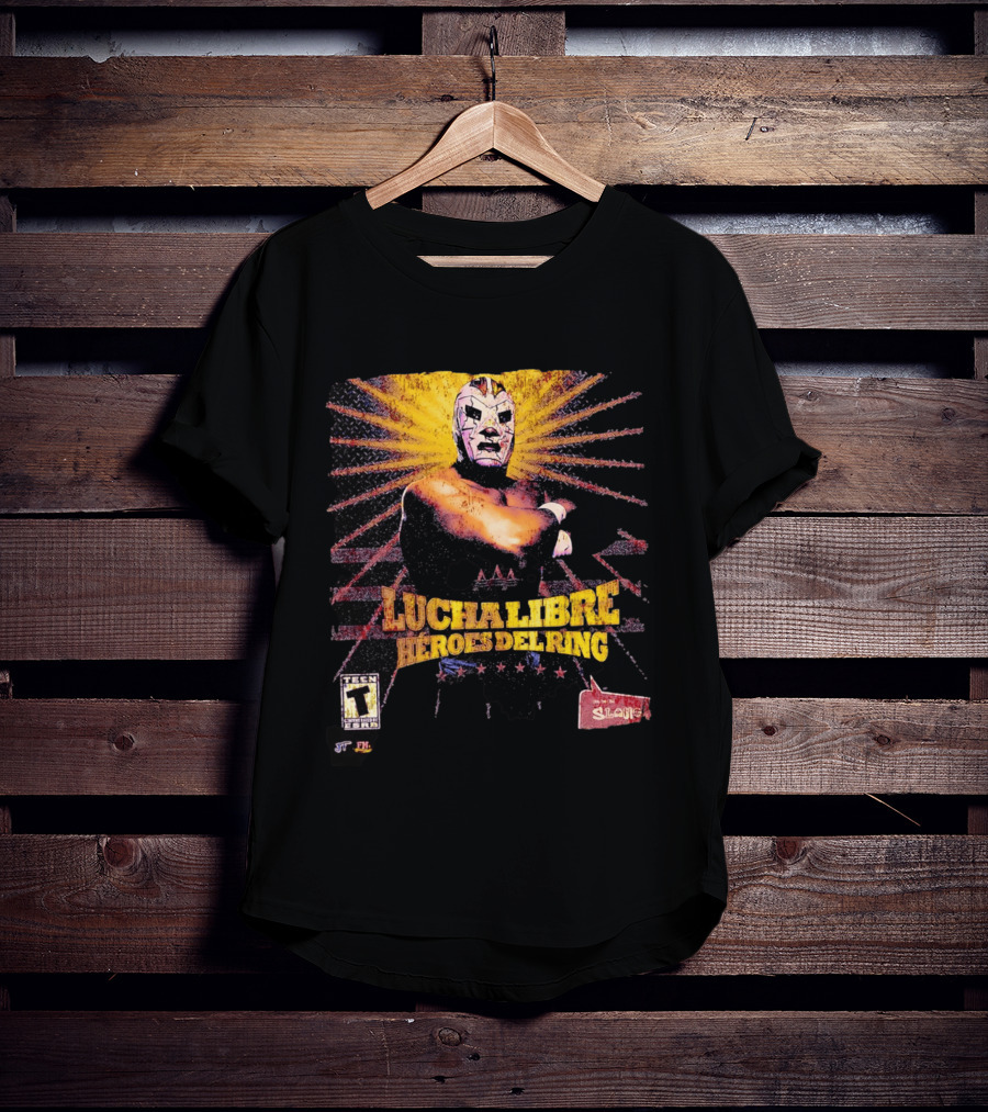 Lucha Libre Héroes Del Ring Masked Wrestler Starburst T-Shirt