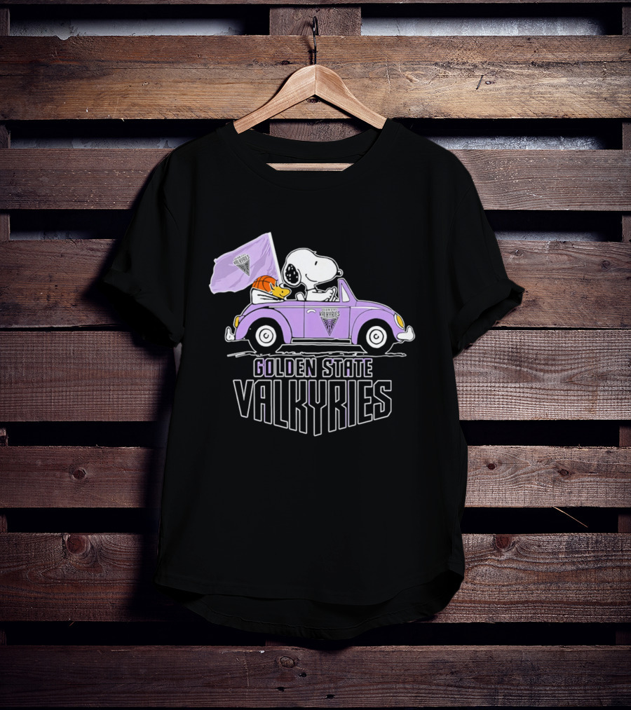 Golden State Valkyries Snoopy Volkswagen Beetle T-Shirt