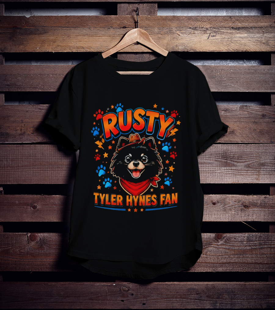Rusty Tyler Hynes Fan Paw Stars Cowboy Hat Bandana T-Shirt