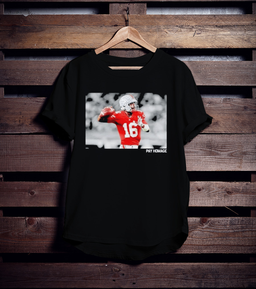 Ohio State Buckeyes Pay Homage Red Quarterback Football Jersey T-Shirt
