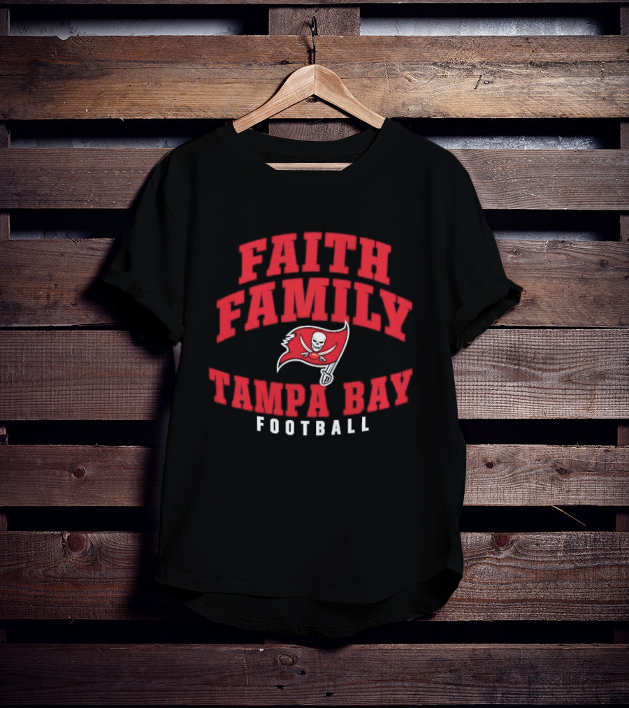Faith Family Tampa Bay Football Pirate Flag Skull T-Shirt
