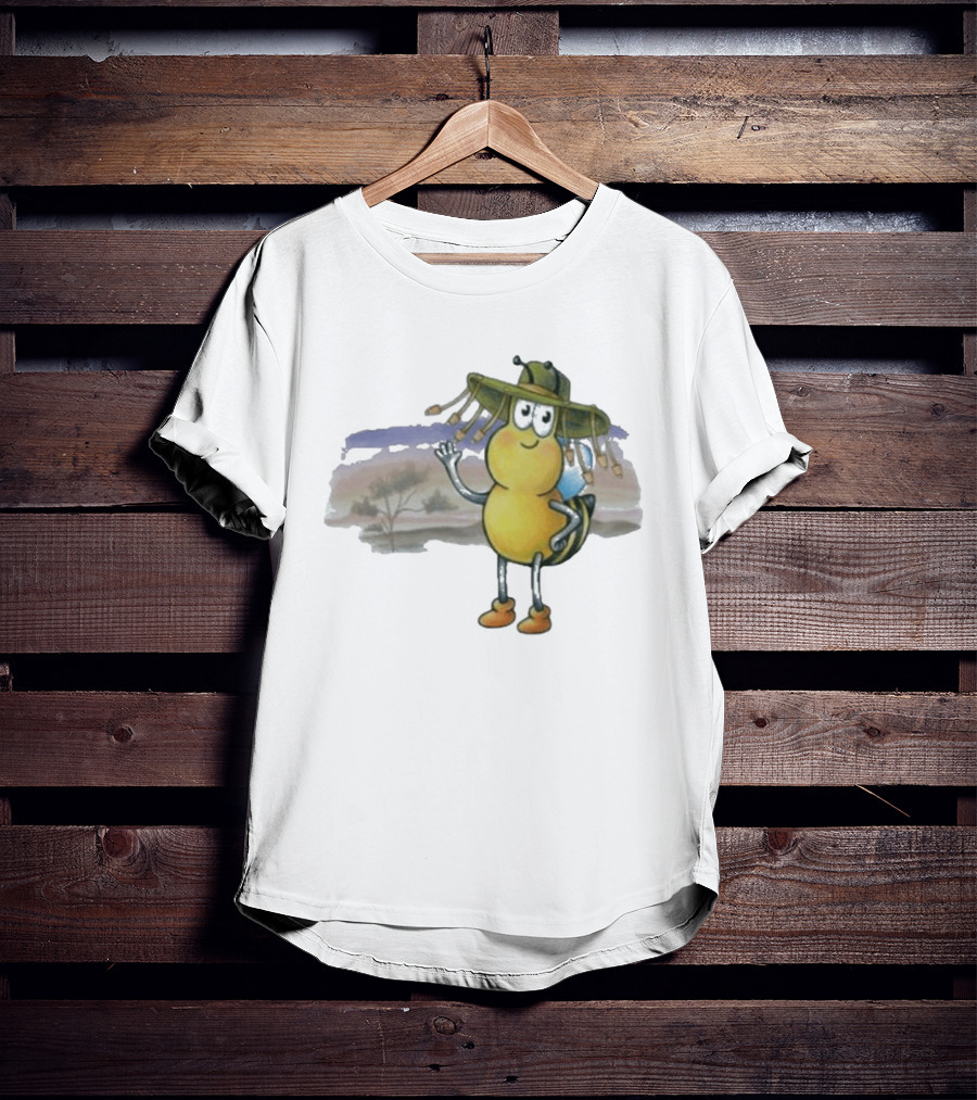 Drgluon Waving In The Outback With Bug Character In Sun Hat T-Shirt