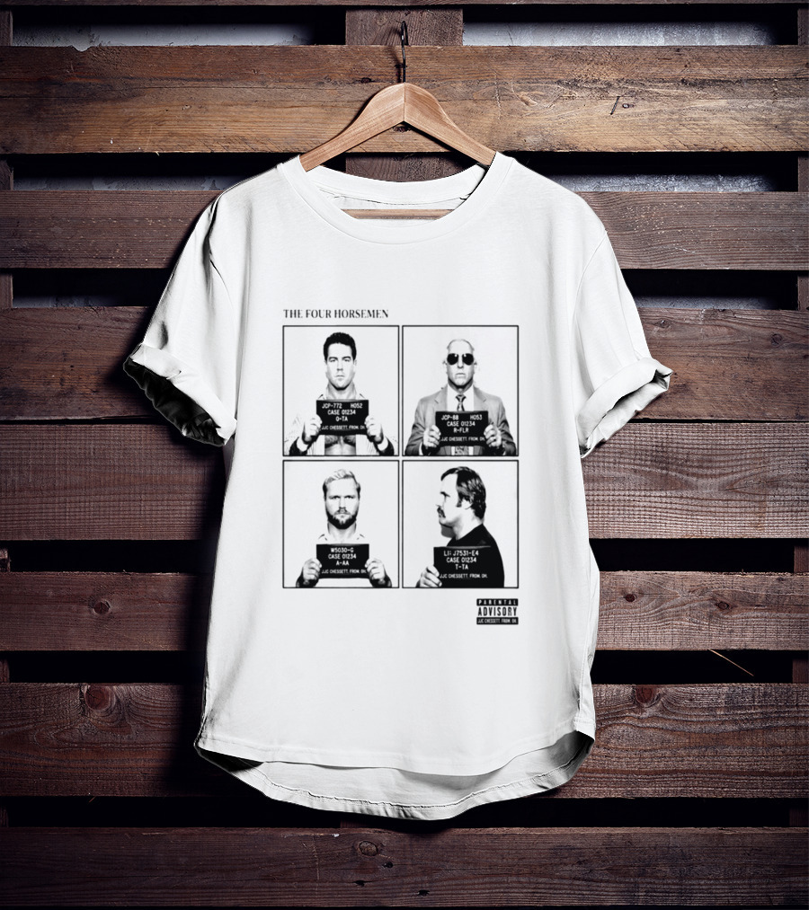 The Four Horsemen Ric Flair Tully Blanchard Arn Anderson Ole Anderson Shot Parental Advisory T-Shirt