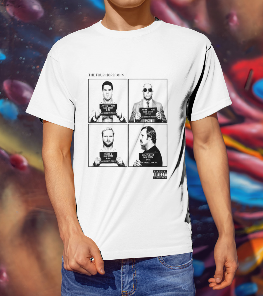 The Four Horsemen Ric Flair Tully Blanchard Arn Anderson Ole Anderson Shot Parental Advisory T-Shirt
