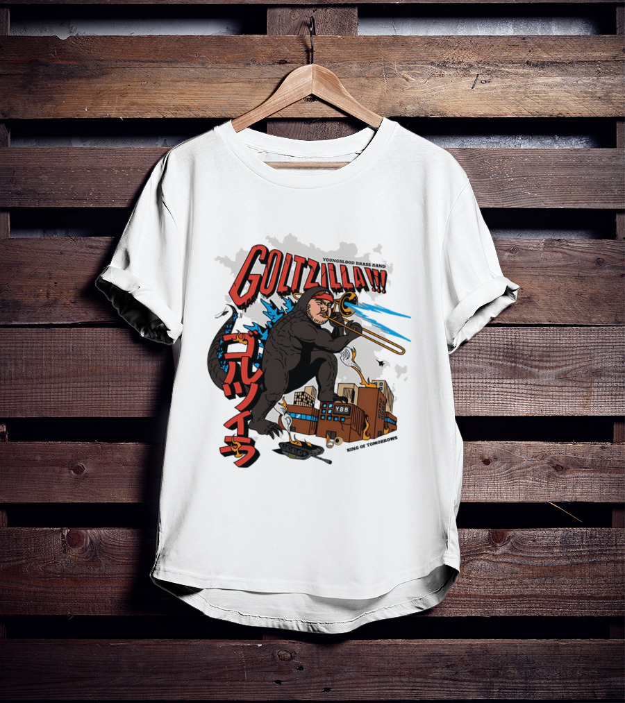 GOLTZILLA Youngblood Brass Band King Of Tomorrows Trombone Rampage Japan YBB T-Shirt