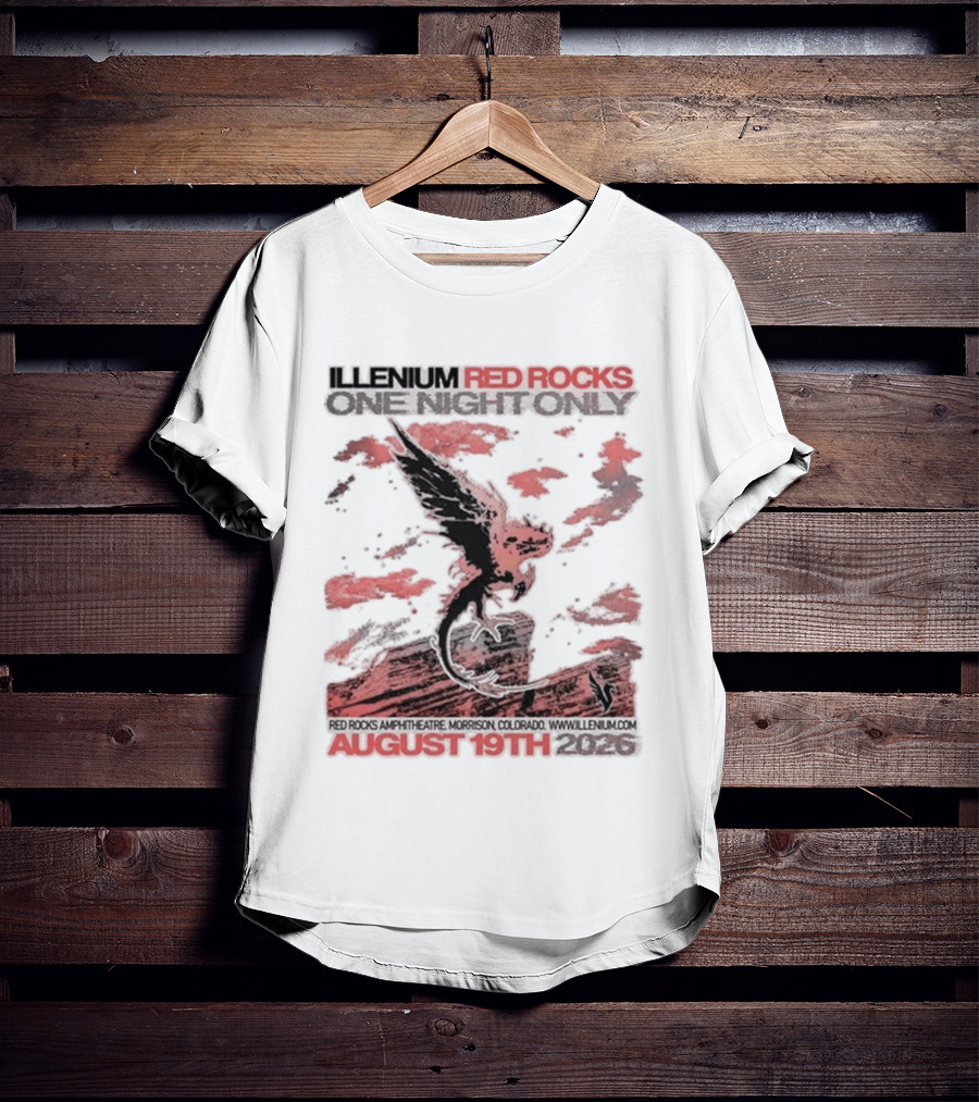 Illenium Red Rocks August 19th 2026 Morrison Colorado One Night Only T-Shirt