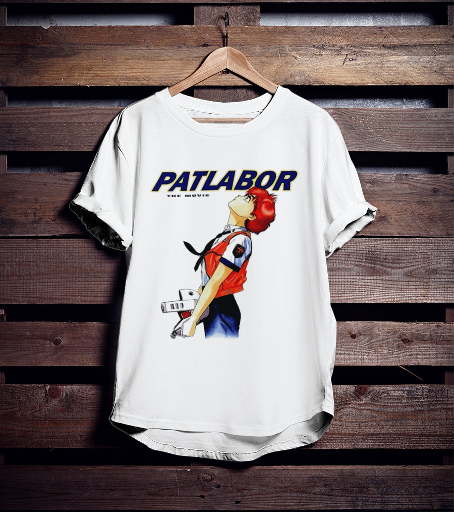 Patlabor The Movie Anime Girl Holding Helmet Looking Up T-Shirt