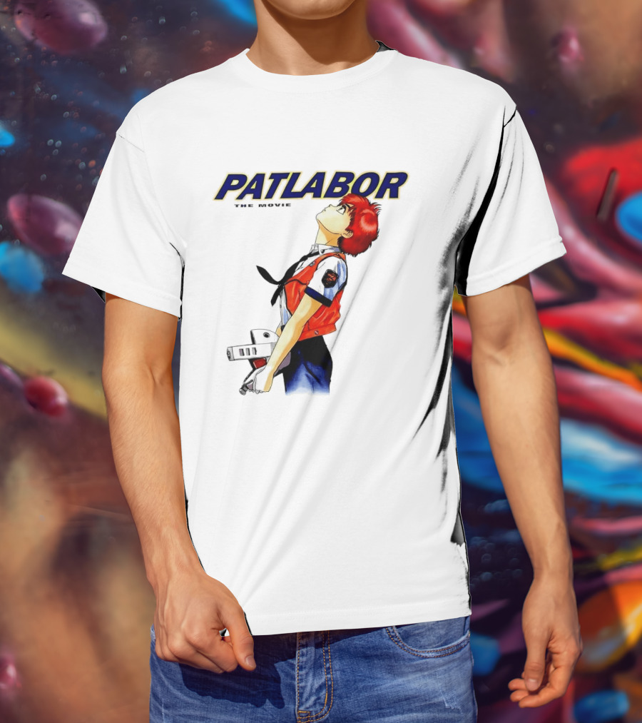 Patlabor The Movie Anime Girl Holding Helmet Looking Up T-Shirt