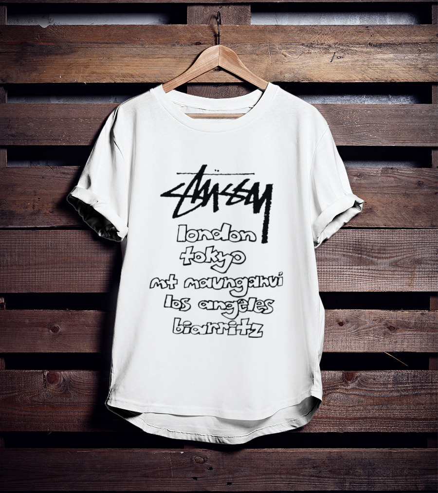 Stussy London Tokyo Mt Maunganui Los Angeles Biarritz Urban Streetwear Collection T-Shirt