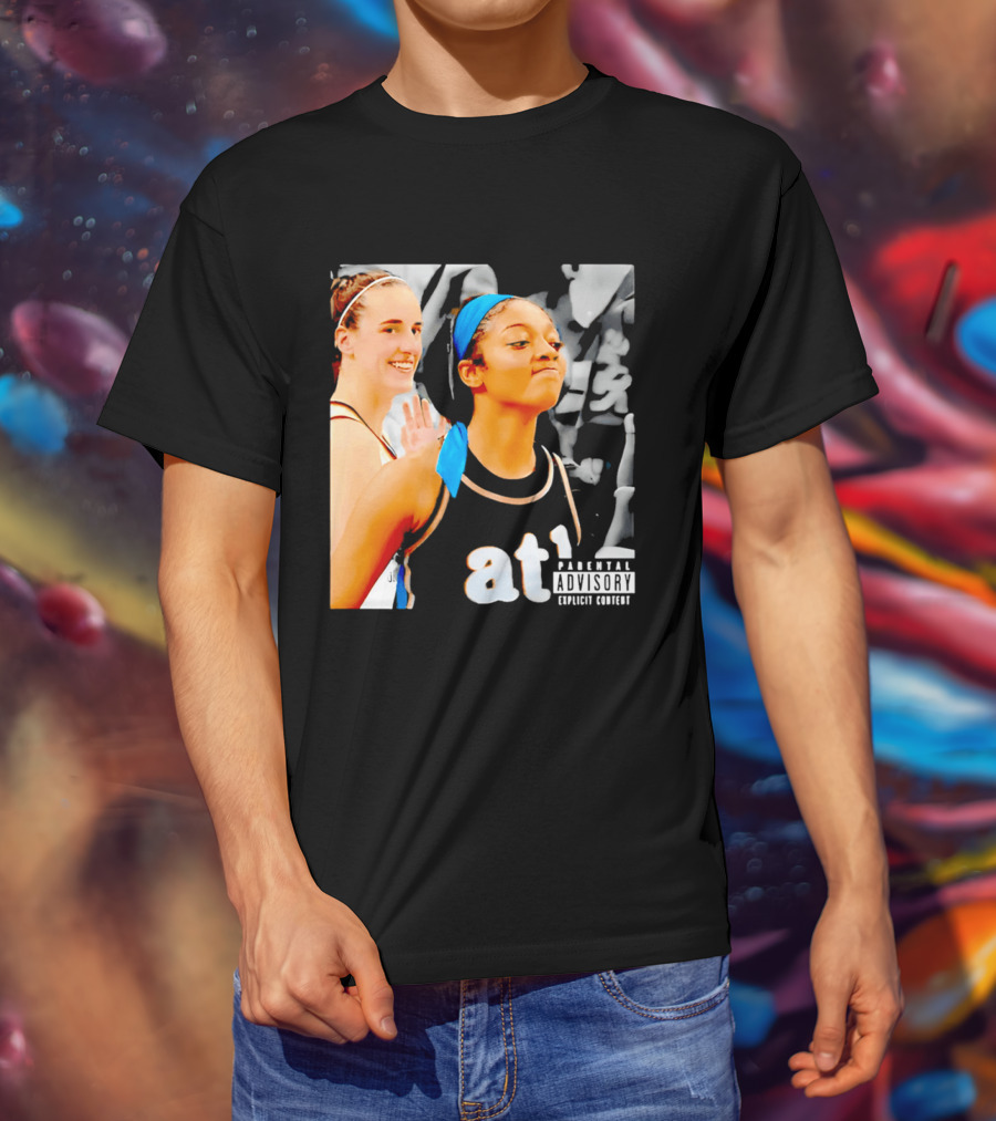 Caitlin Clark Angel Reese Memorable Moment Parental Advisory Explicit Content T-Shirt