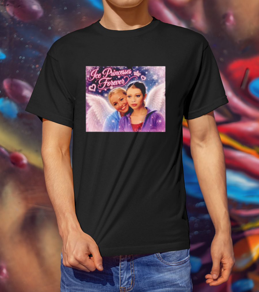 Ice Princesses Forever Hayden Panettiere Michelle Trachtenberg Angel Wings Hearts Snowflakes T-Shirt