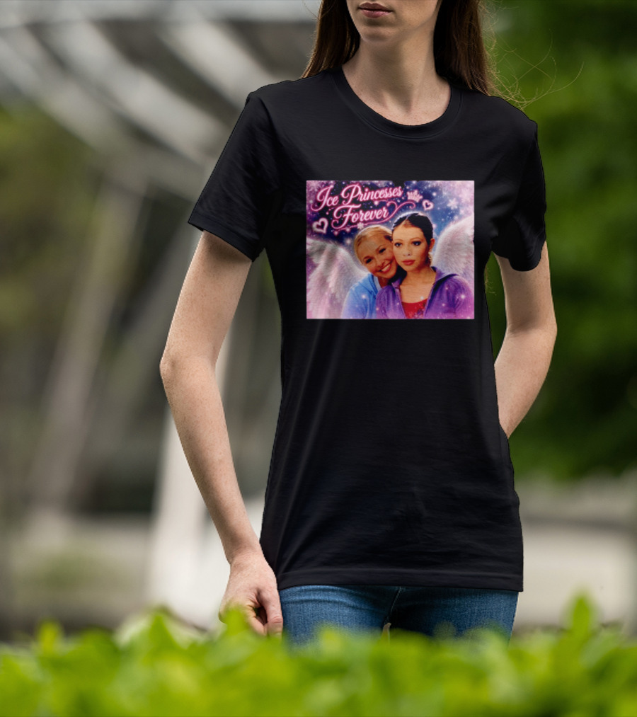 Ice Princesses Forever Hayden Panettiere Michelle Trachtenberg Angel Wings Hearts Snowflakes T-Shirt