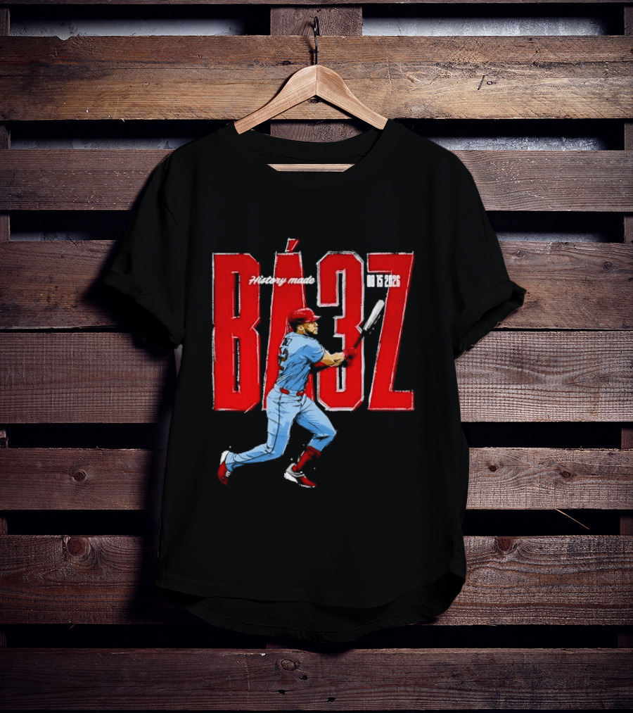 History Made Baez 08 15 2026 Baseball Player Swinging Bat Sketch T-Shirt