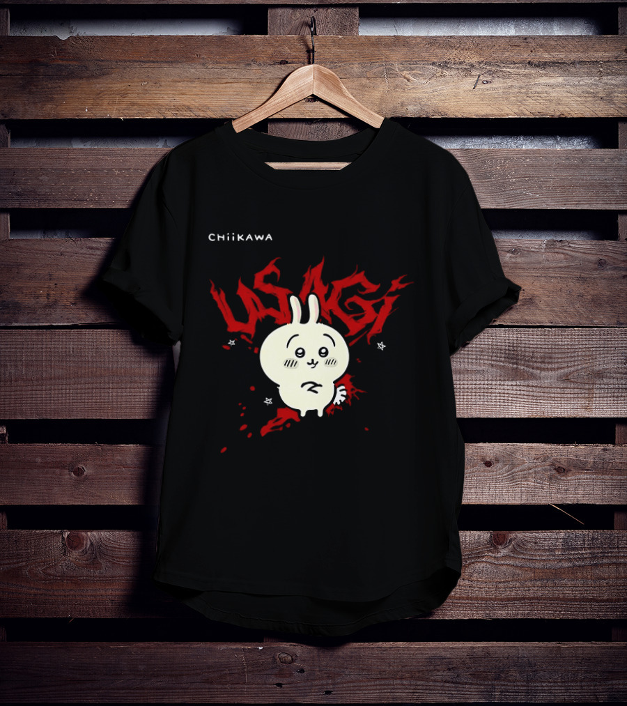 Chiikawa Usagi Kawaii Anime Red T-Shirt
