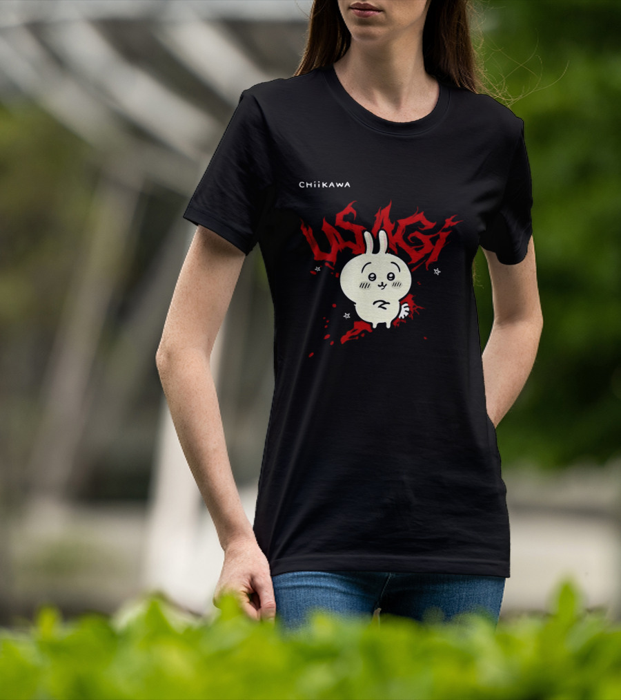Chiikawa Usagi Kawaii Anime Red T-Shirt