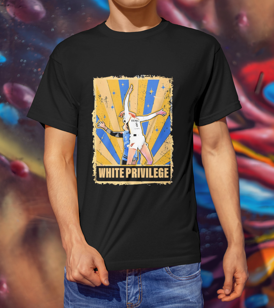 Indiana Fever WNBA White Privilege Basketball Players Foul Distressed Sunburst Stars T-Shirt