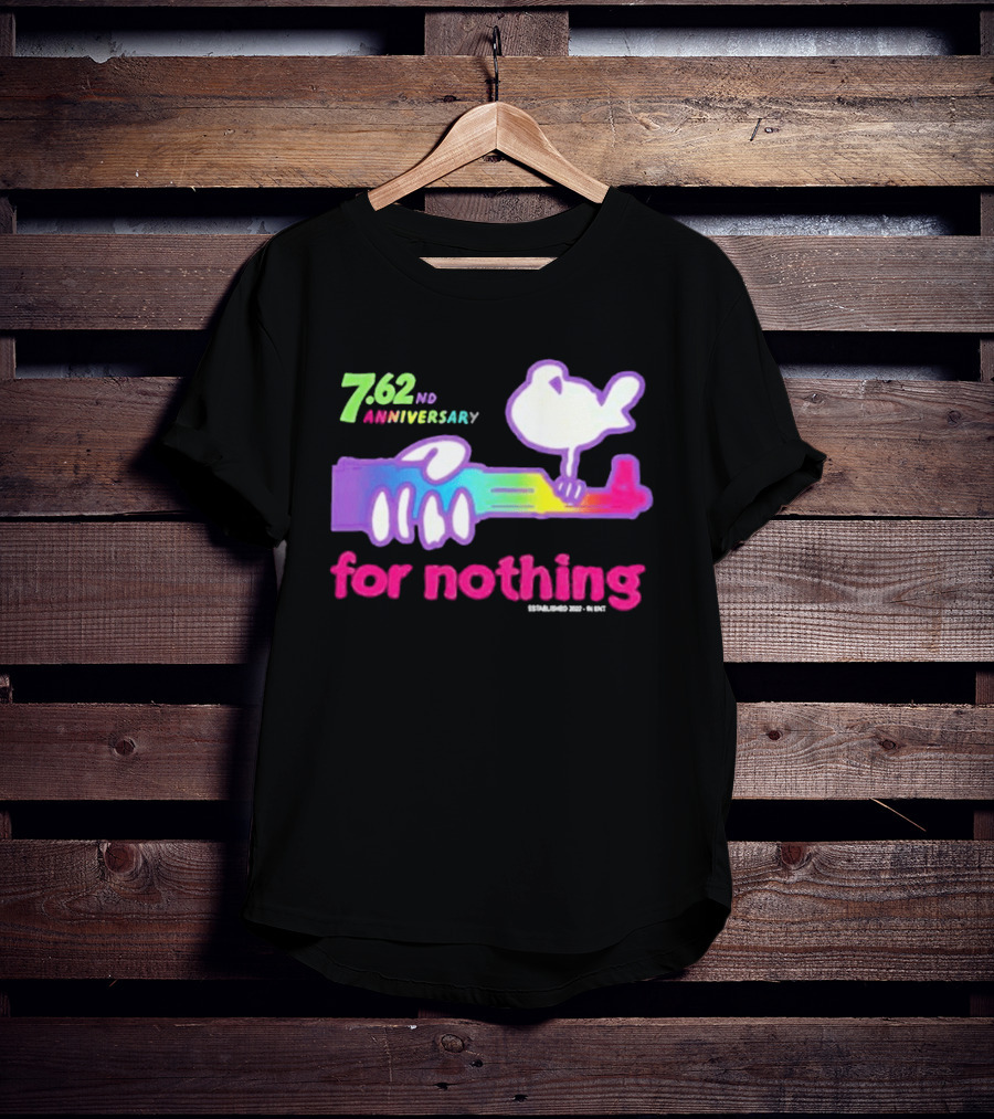 7.62nd Anniversary For Nothing Rainbow Dove Peacemaker T-Shirt