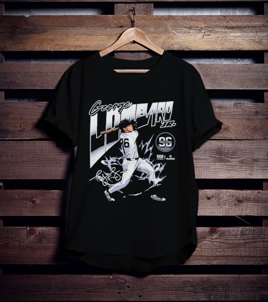 George Lombard Jr. 96 New York Y Electric Baseball Player With Dynamic Swing T-Shirt