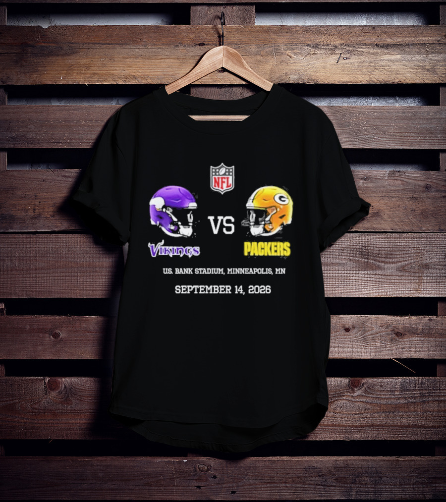 Green Bay Packers Vs Minnesota Vikings NFL U.S. Bank Stadium Minneapolis September 14 2026 T-Shirt