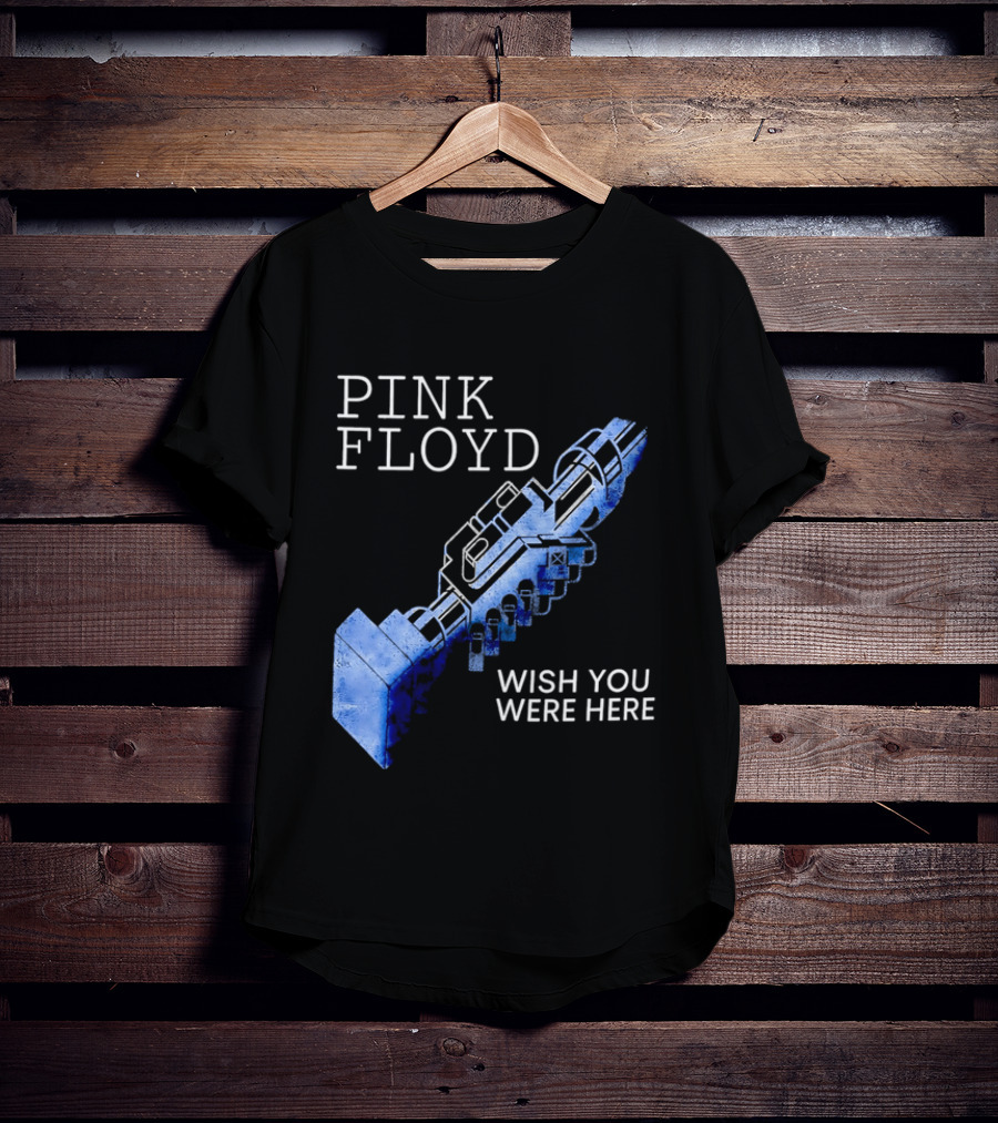 Pink Floyd Wish You Were Here Blue Mechanical Robot Handshake T-Shirt