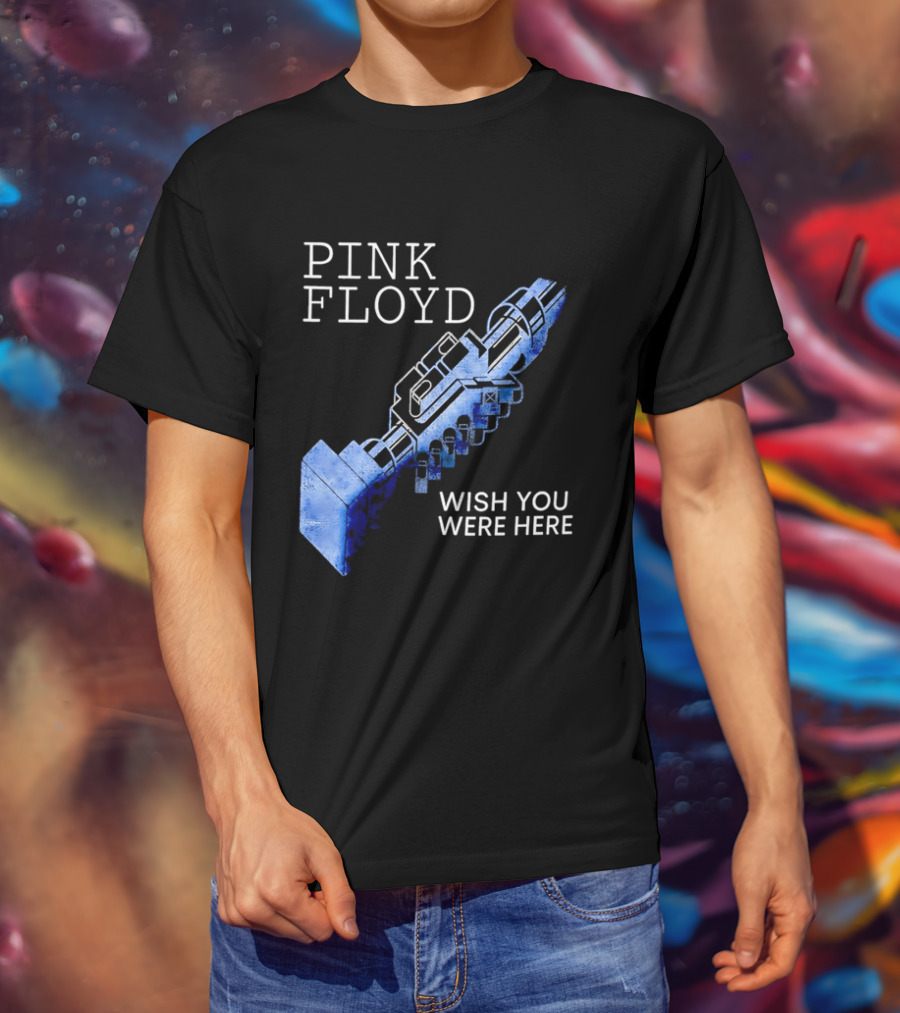Pink Floyd Wish You Were Here Blue Mechanical Robot Handshake T-Shirt