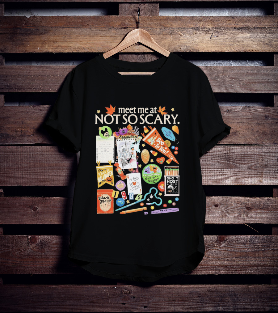 Meet Me At Not So Scary Boo To You Disney Halloween Trick Or Treating Black Flame Candle Halloween Party T-Shirt