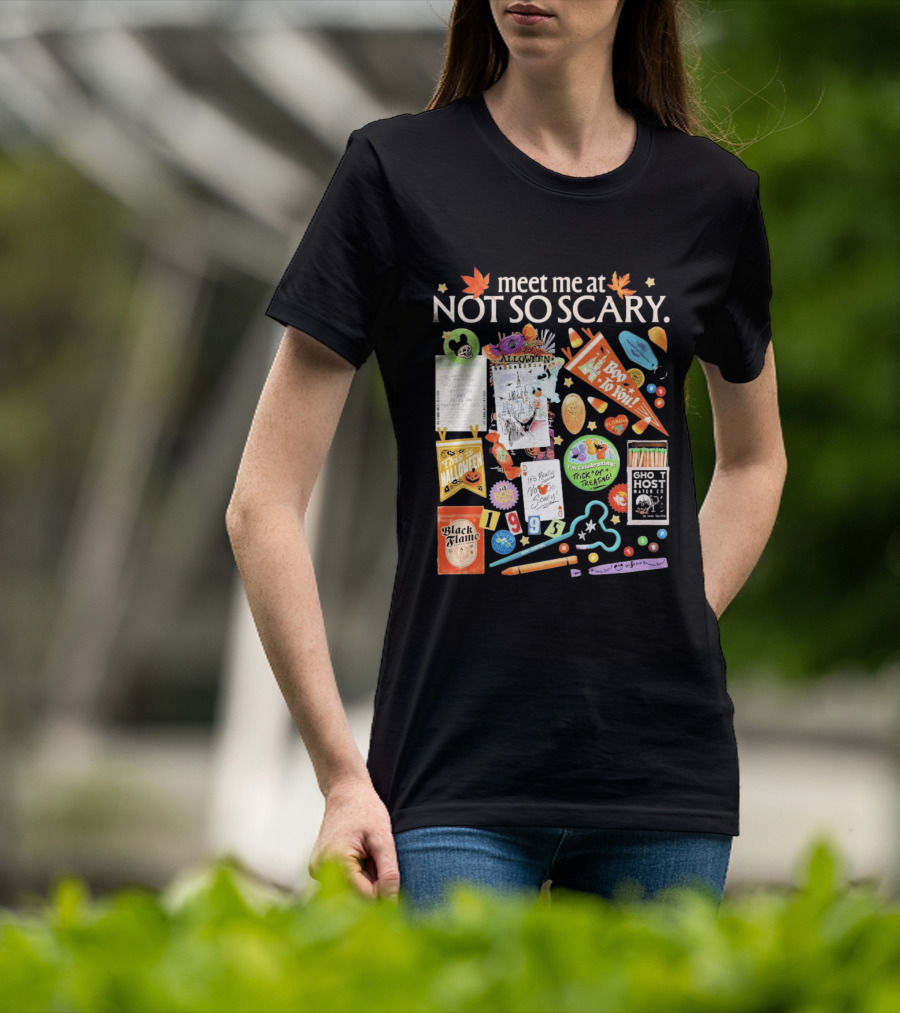 Meet Me At Not So Scary Boo To You Disney Halloween Trick Or Treating Black Flame Candle Halloween Party T-Shirt