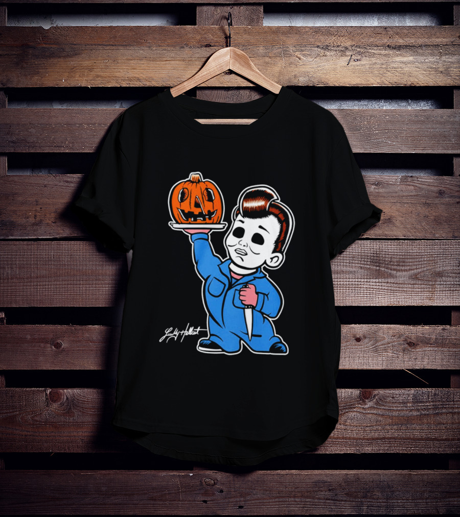 Michael Myers Big Boy Halloween Pumpkin Knife T-Shirt