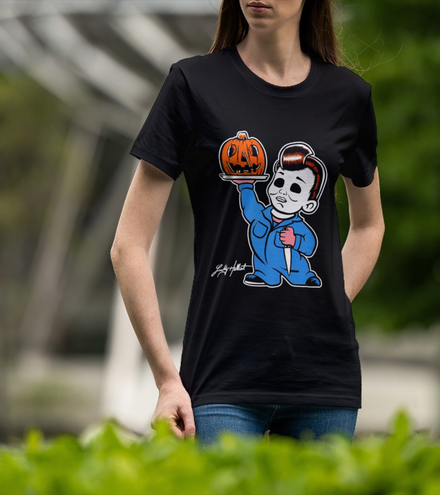 Michael Myers Big Boy Halloween Pumpkin Knife T-Shirt